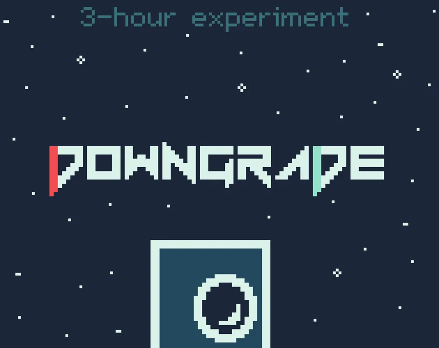 Downgrade cover: a pixel-art title above a simple computer icon